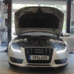 Audi σε διαδικασία επισκευής στο συνεργείο Spilios Garage Service στη Λάρισα